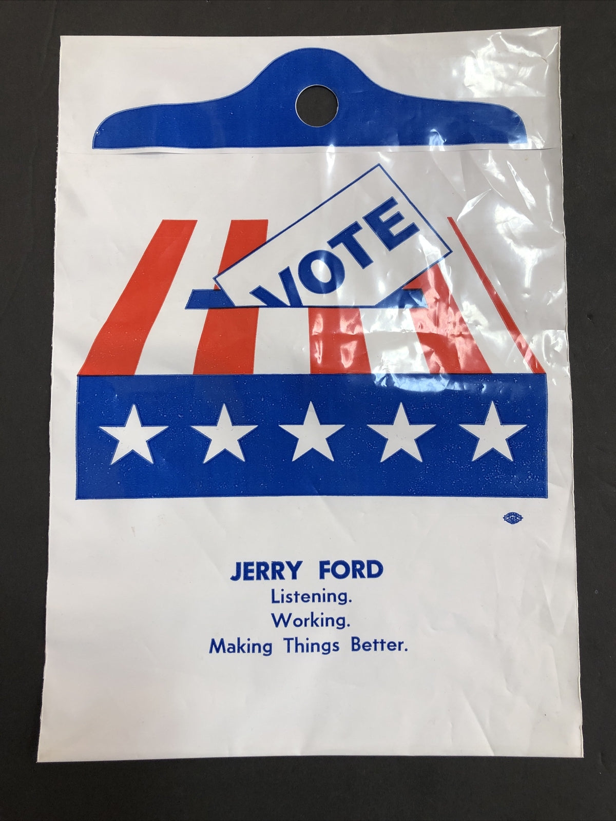 RARE President Congressman GERALD R. FORD - "Jerry Ford"  door hanger trash bag 