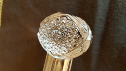 Vintage Antique Fine Cut Glass Lead Crystal Knife Rest Holder  E