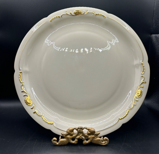 RARE Waldershof Bavaria Germany 10" Dinner Plate Gold Rim and Design