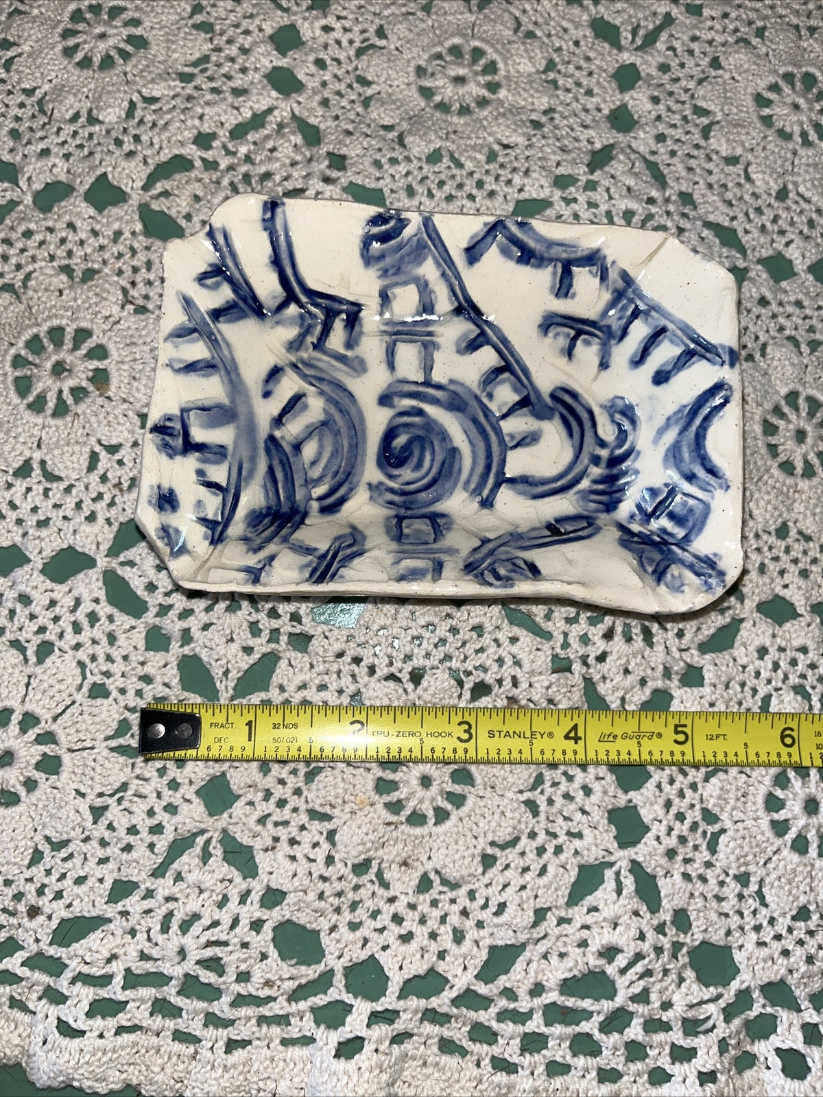 Studio Art Pottery Trinket Dish / Soap Dish  USA Made 6”