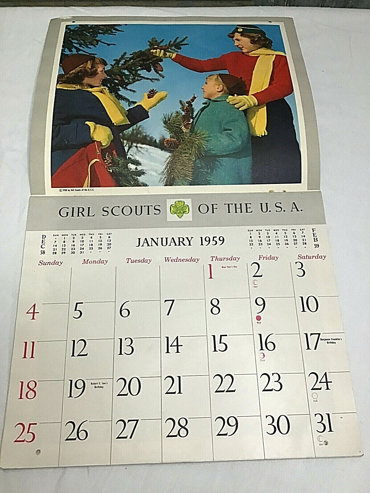Vintage Girl Scout 1959 Calendar