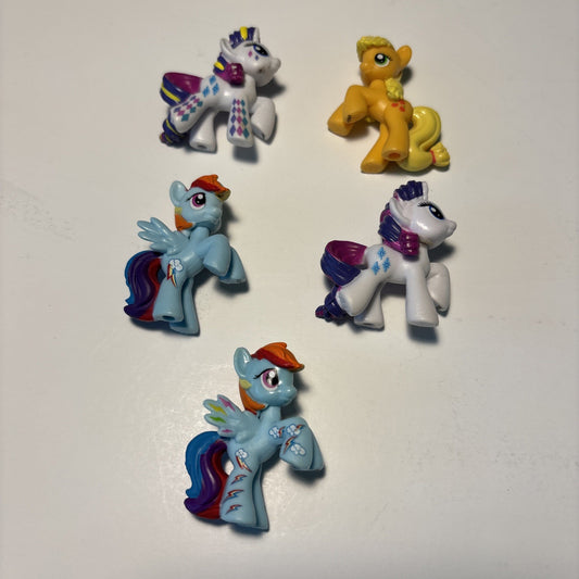 Lot of 5 My Little Pony Mini Figures 1-1/2" x 2" Toy Hasbro