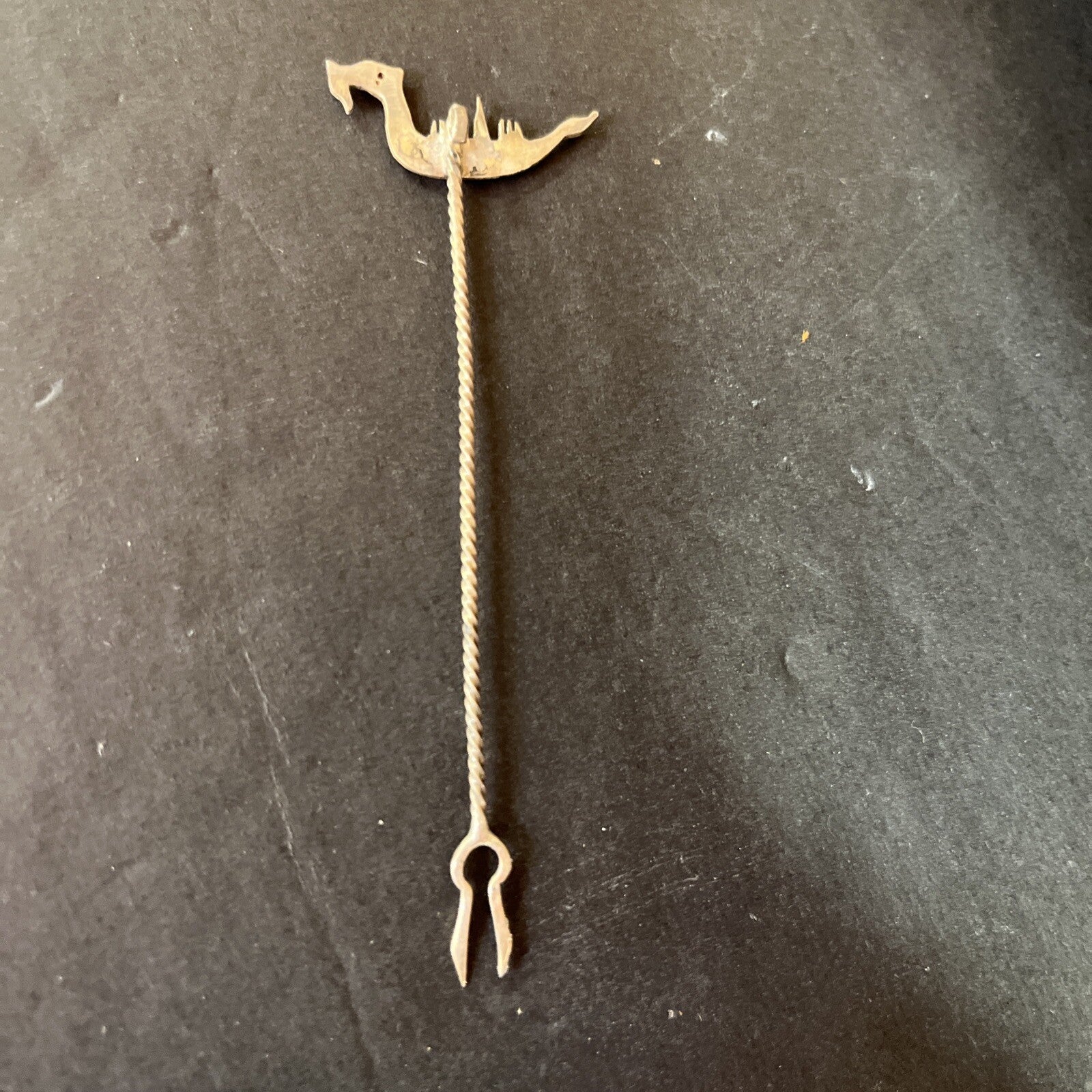 Vintage Antique Hair Pin, Bobby Pin With , Dragon On One End  3” Long