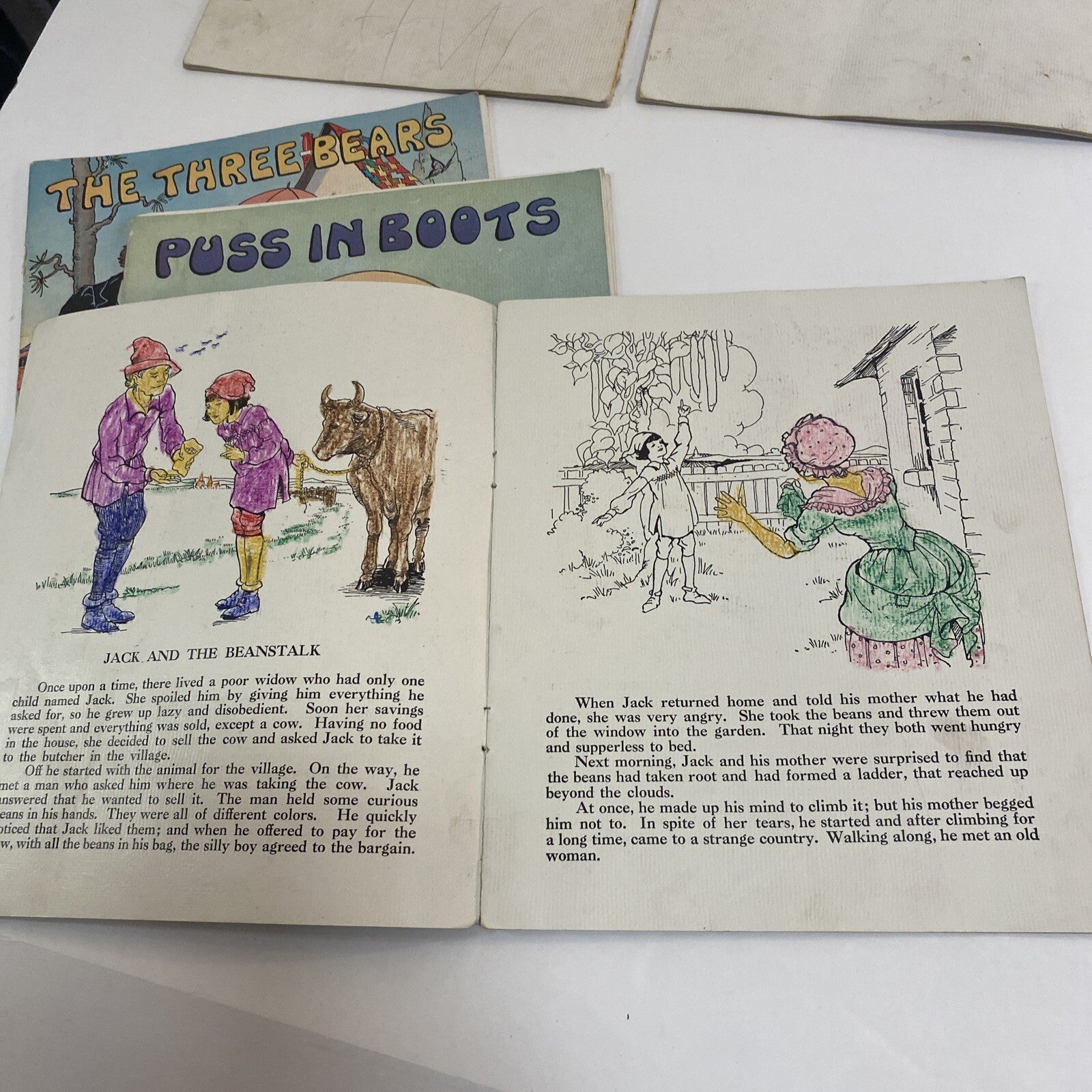 My Own Fairy Tale Library 8 LINENLIKE Books In A Box~Platt & Munk~No  3000~1939