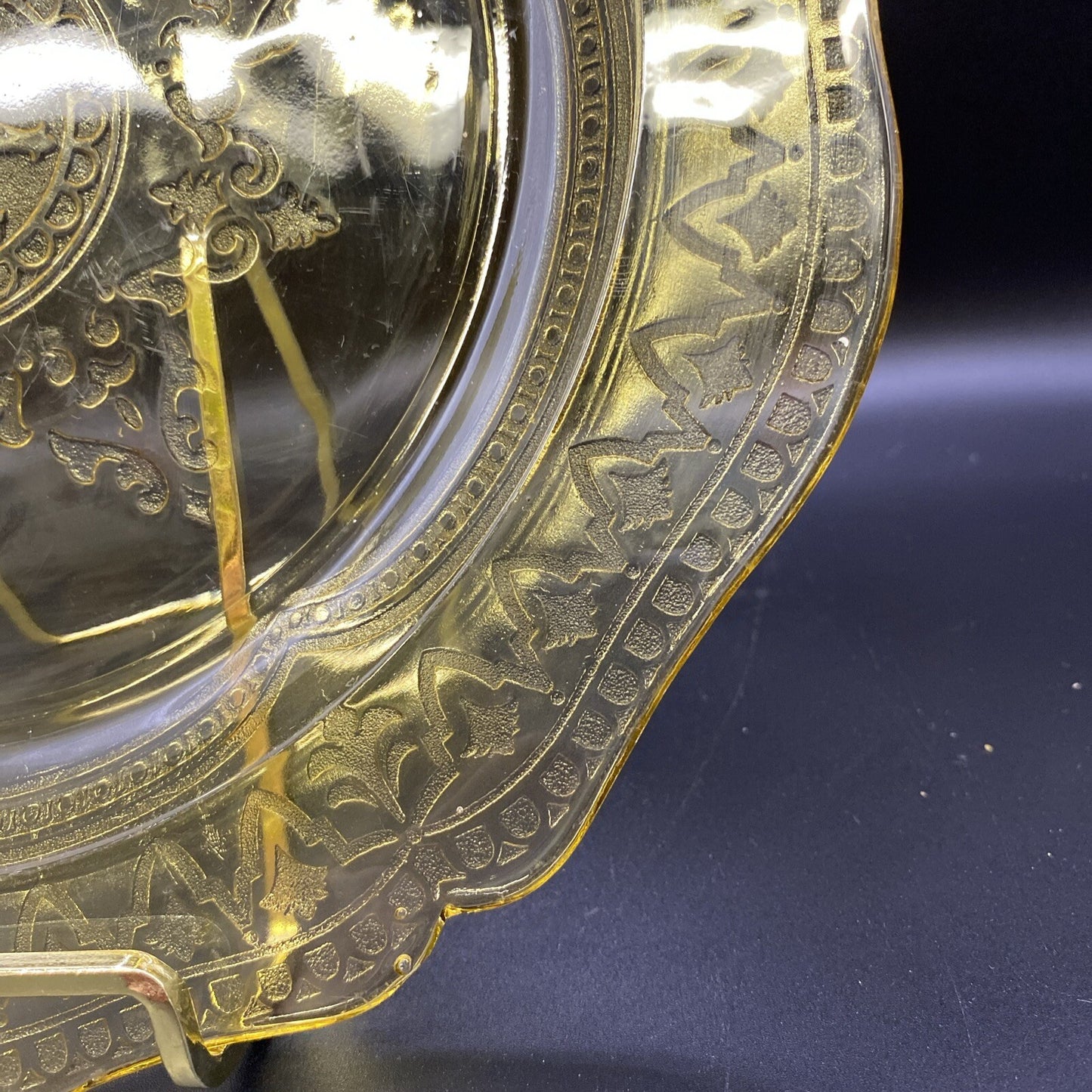 Federal Amber Patrician Spoke Yellow Depression Glass 11" Dinner Plate VTG 1930