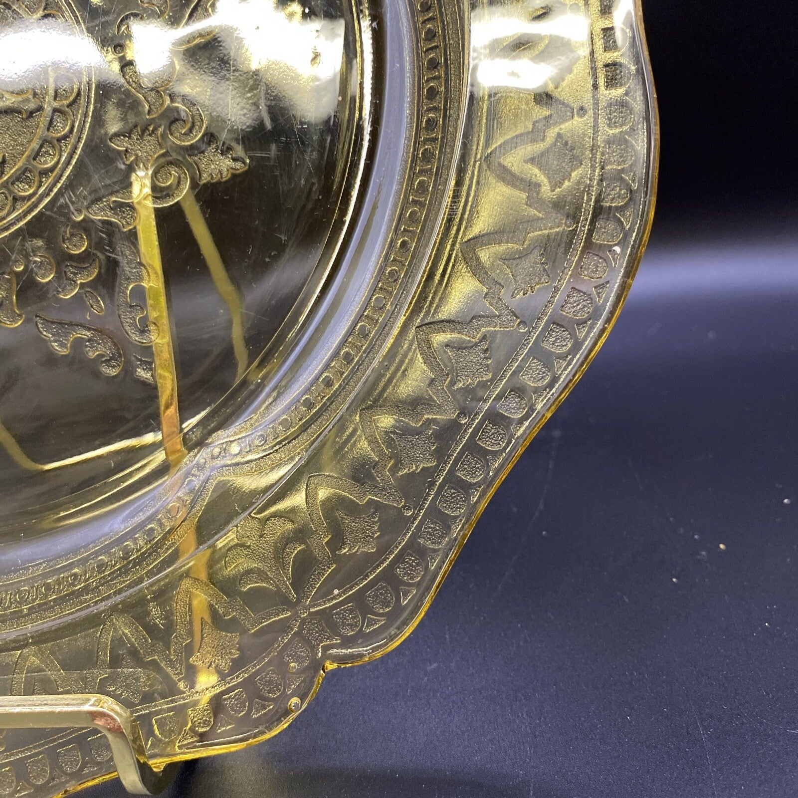 Federal Amber Patrician Spoke Yellow Depression Glass 11" Dinner Plate VTG 1930