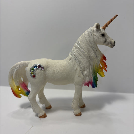 2015 Schleich Bayala Rainbow Unicorn Mare Multi-Color Mane & Tail Toy Retired