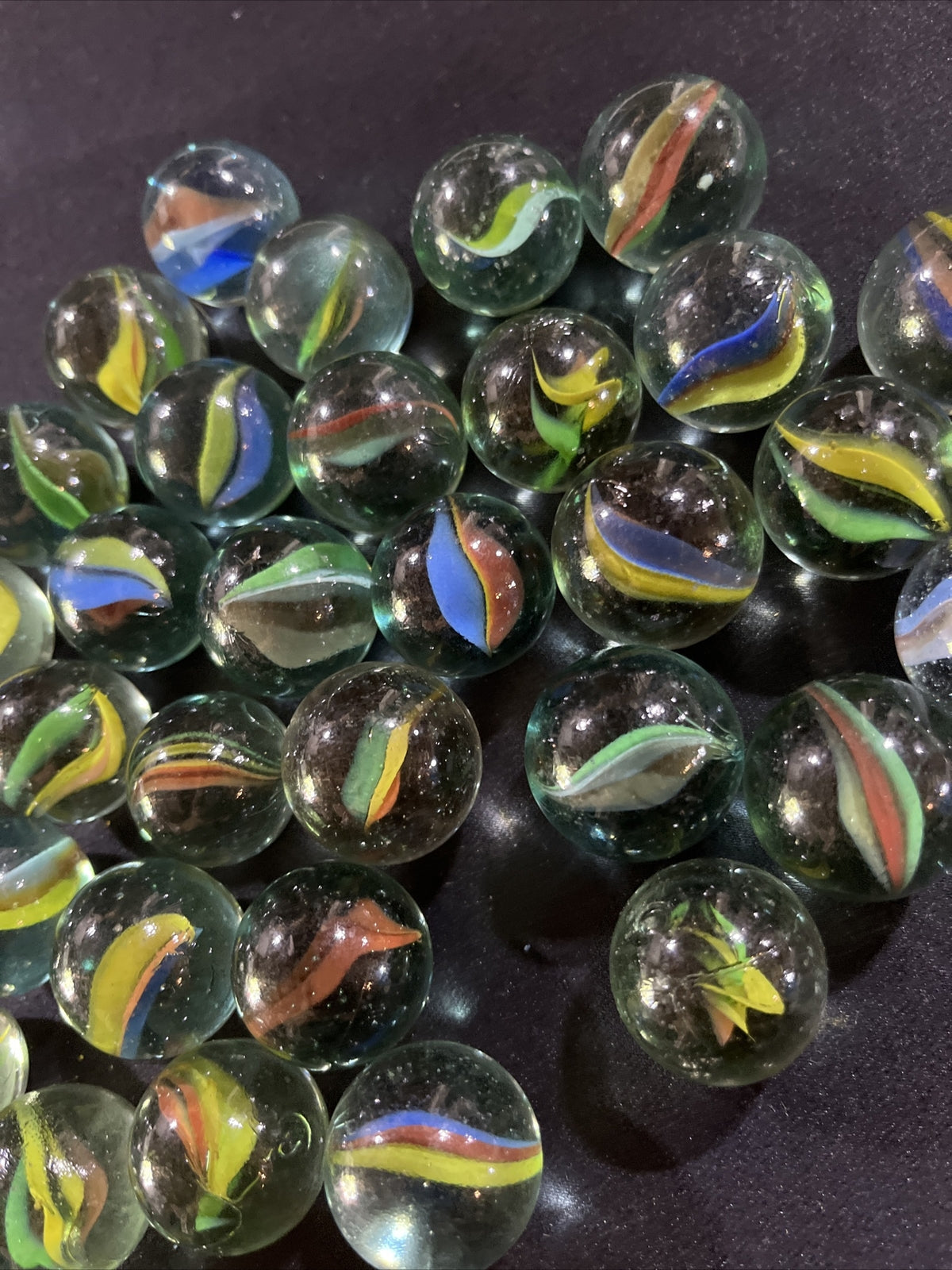 Vintage Lot of 35 Cat’s Eye Marbles.