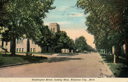 Washington Street Looking West Traverse City MI Michigan Mich  