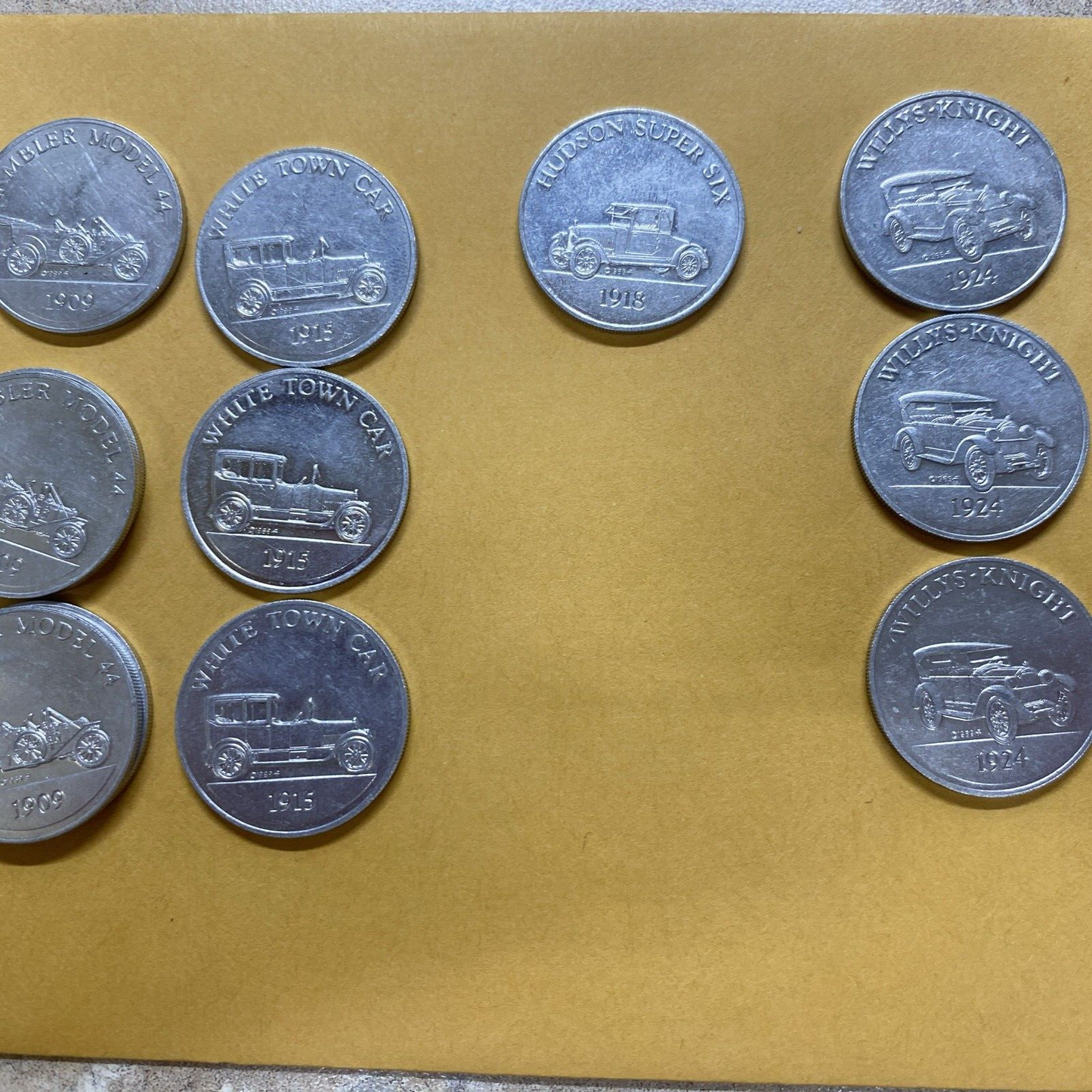 Vintage Series 2 Cars Lot Sunoco Oil Commemorative Token Landmarks America Line