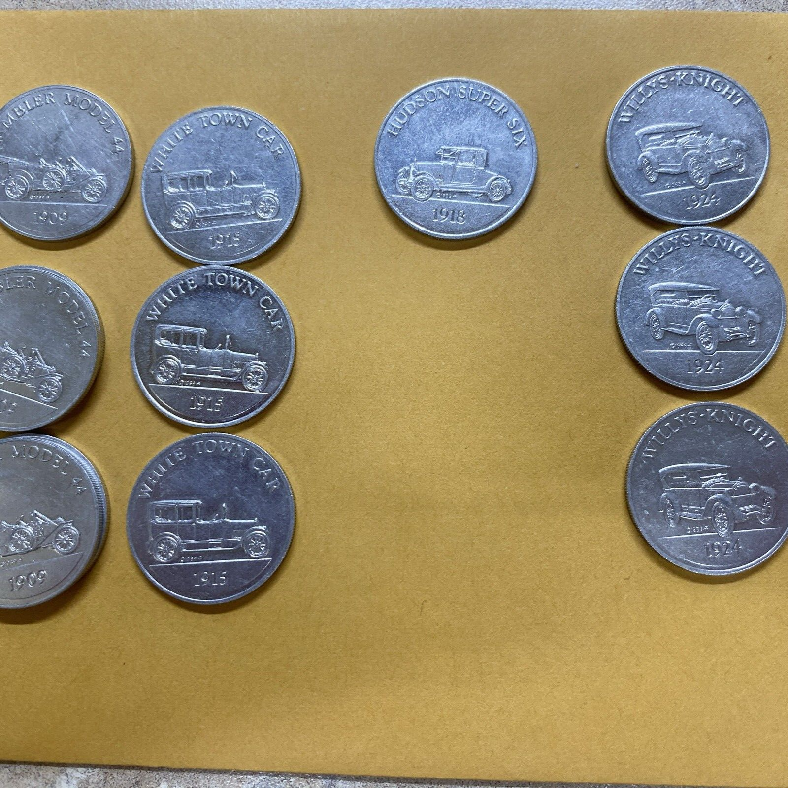 Vintage Series 2 Cars Lot Sunoco Oil Commemorative Token Landmarks America Line