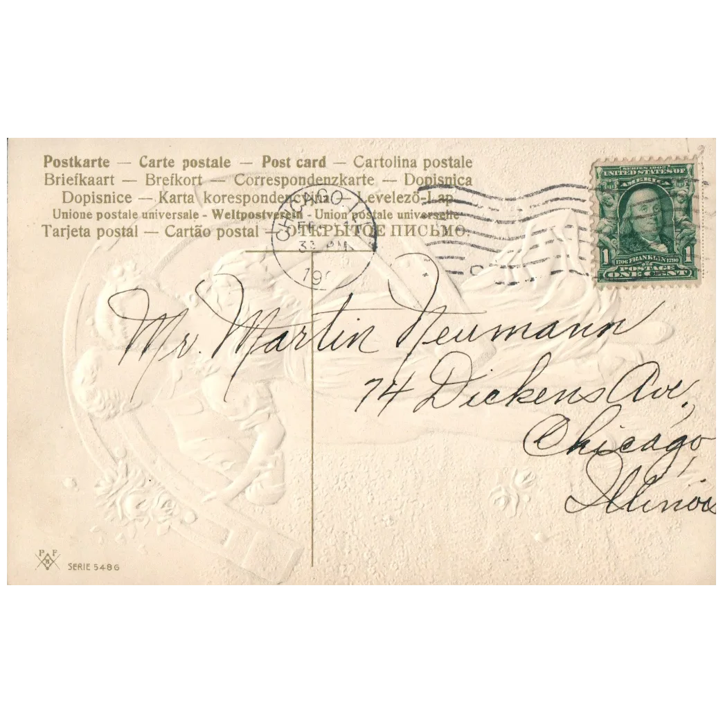 PFB Romantic To My Valentine Elegant Couple with Horse Shoe Luck Series 5486