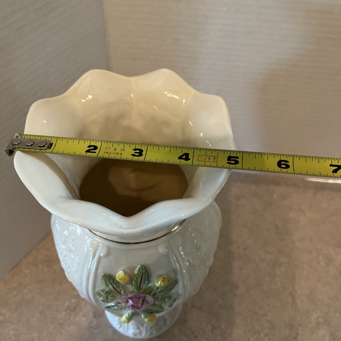 Belleek Romantic Rose Vase