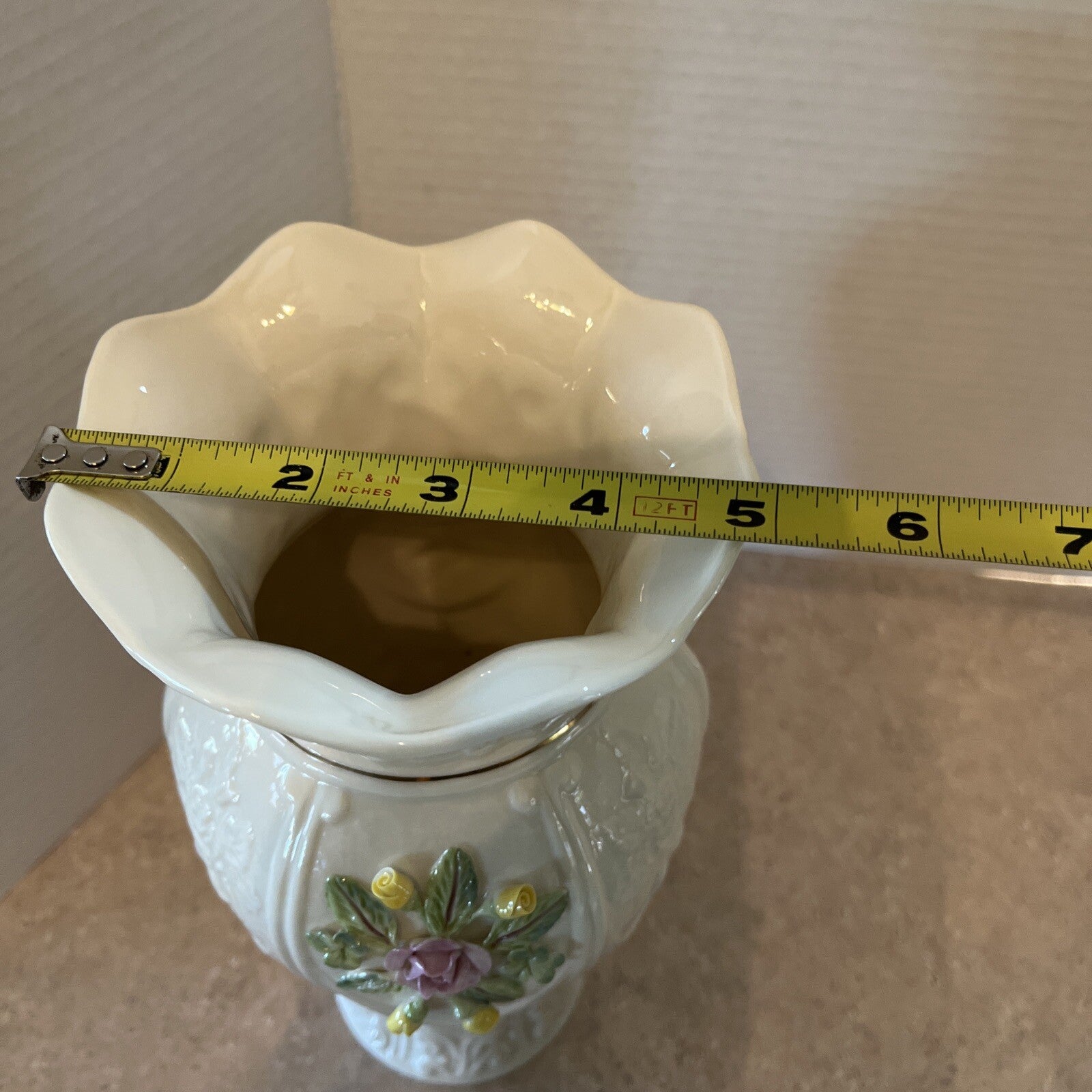 Belleek Romantic Rose Vase