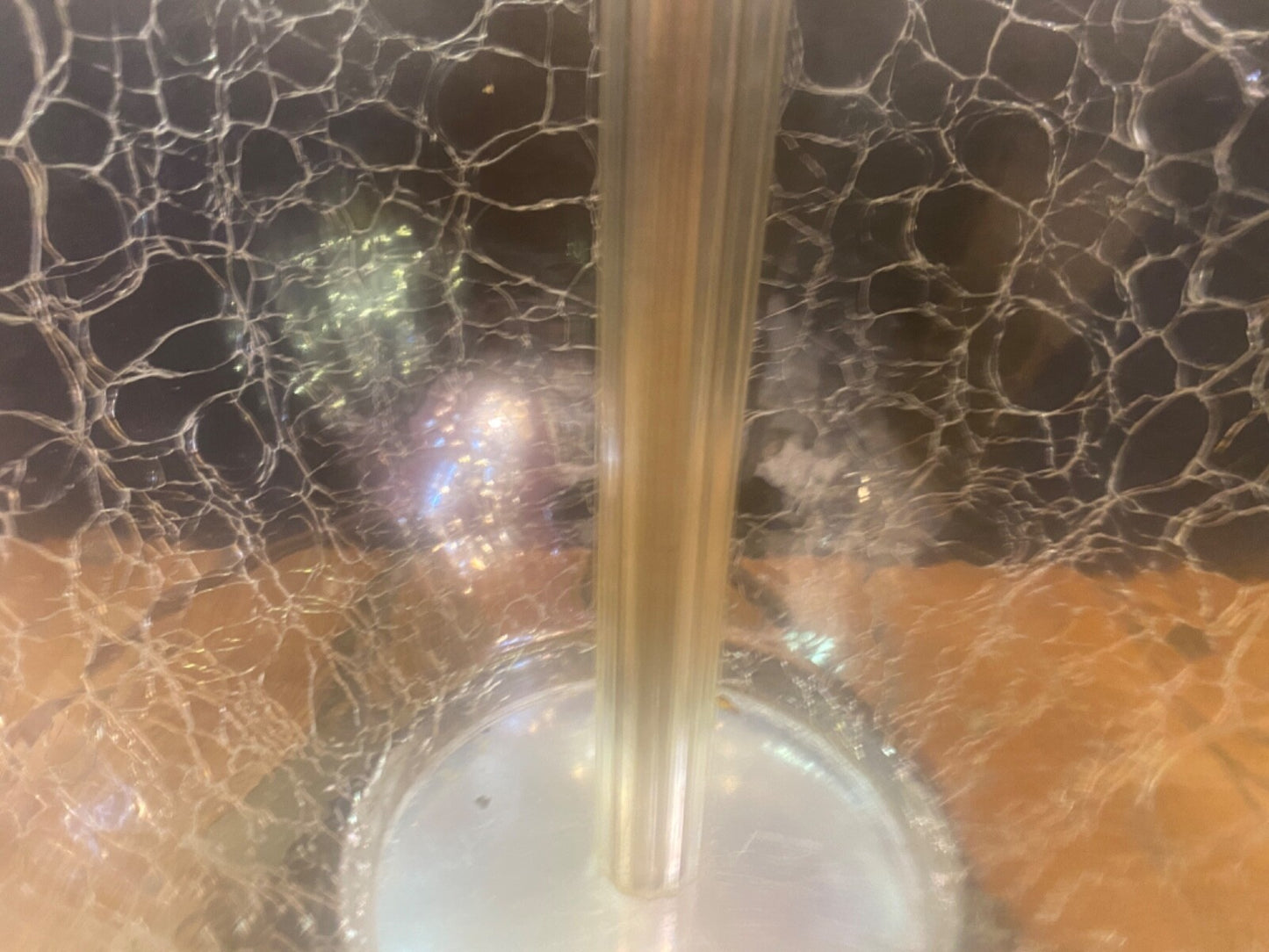 Unbranded Crackled Glass Ball Table Lamp Copper Vintage MCM Boho Retro Glam