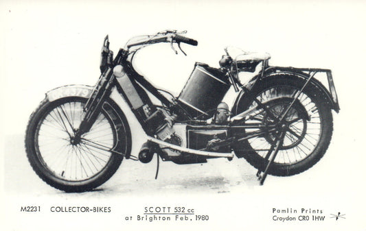 Scott 532 cc at Brighton 1980 Motorbike Motorcycle Postcard