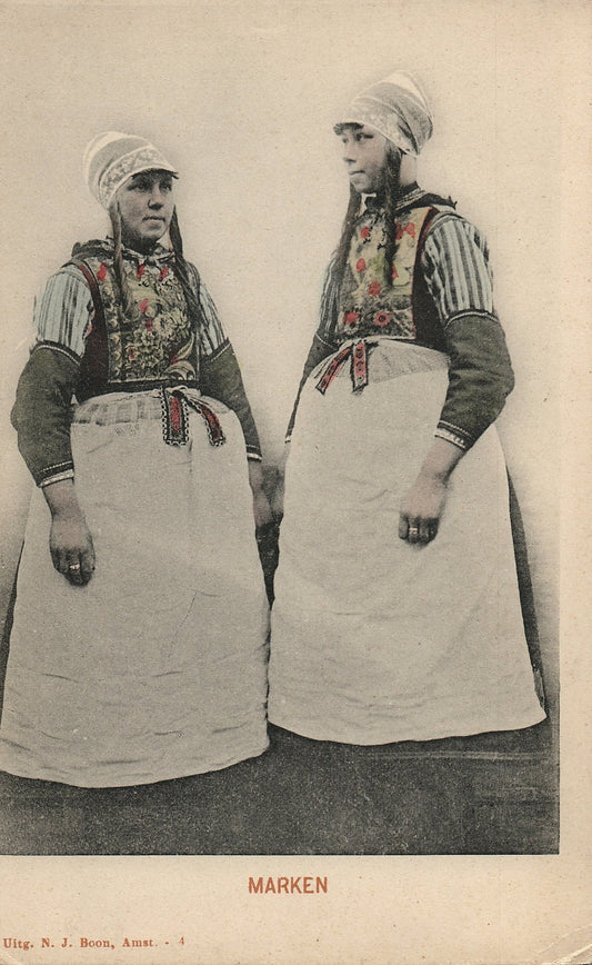 Uitg NJ Boon Amst Marken French France Folklore Costume Vintage Fashion Postcard