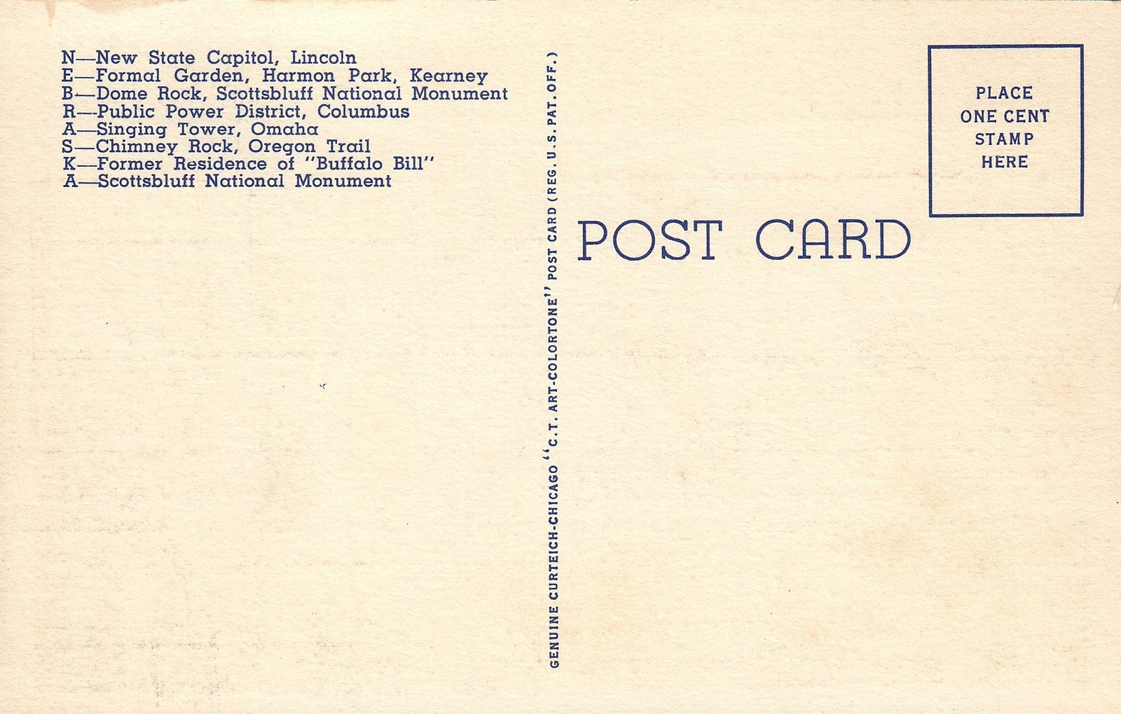 Large Letter Nebraska NE Postcard