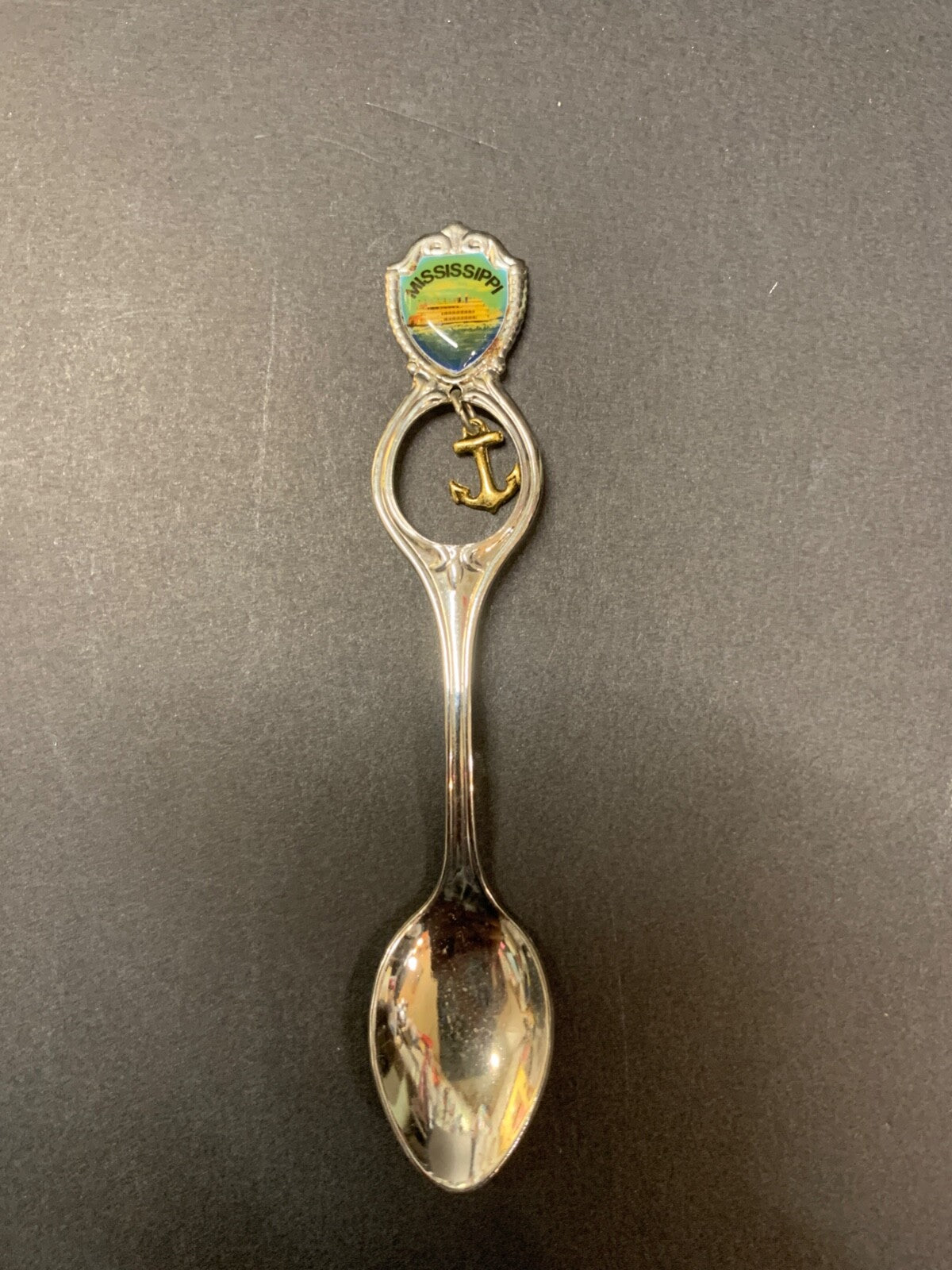 Vintage Mississippi Boat and Anchor Spinner Souvenir Spoon