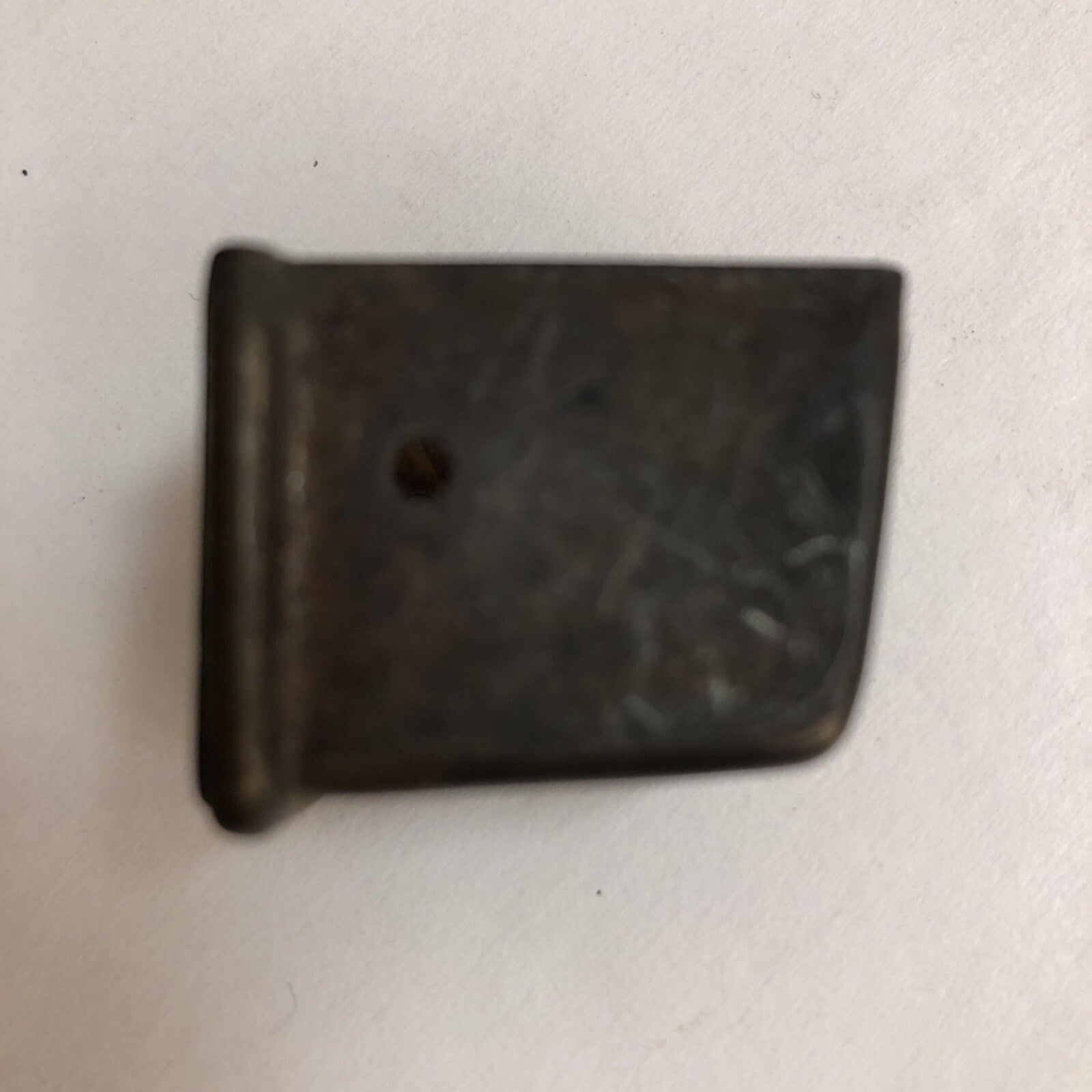 SINGLE ANTIQUE VINTAGE MID-CENTURY BRASS FURNITURE CUBE FOOT COVERS SALVAGE