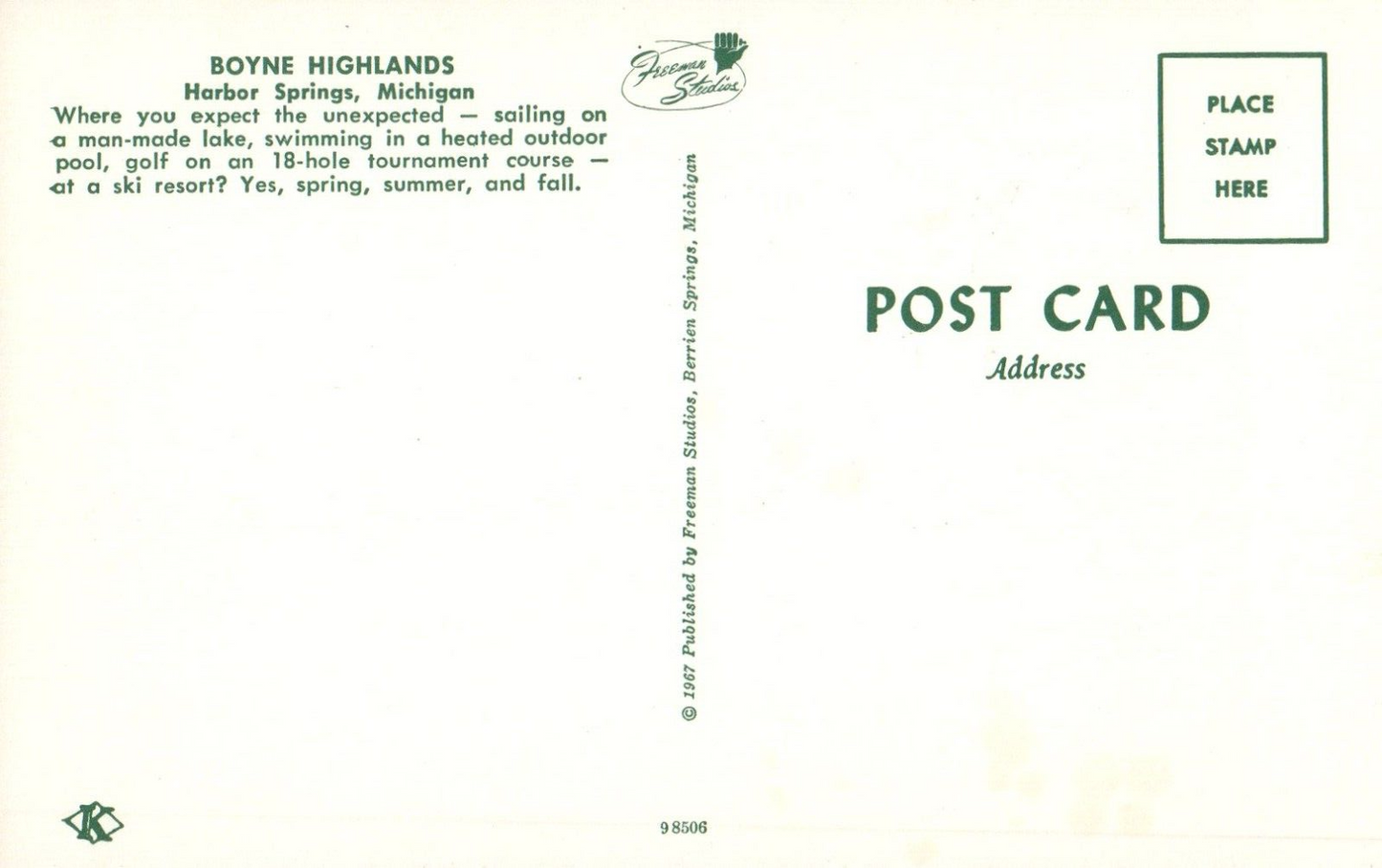 Boyne Highlands "Expect the Unexpected" Harbor Springs MI Mich Michigan Postcard