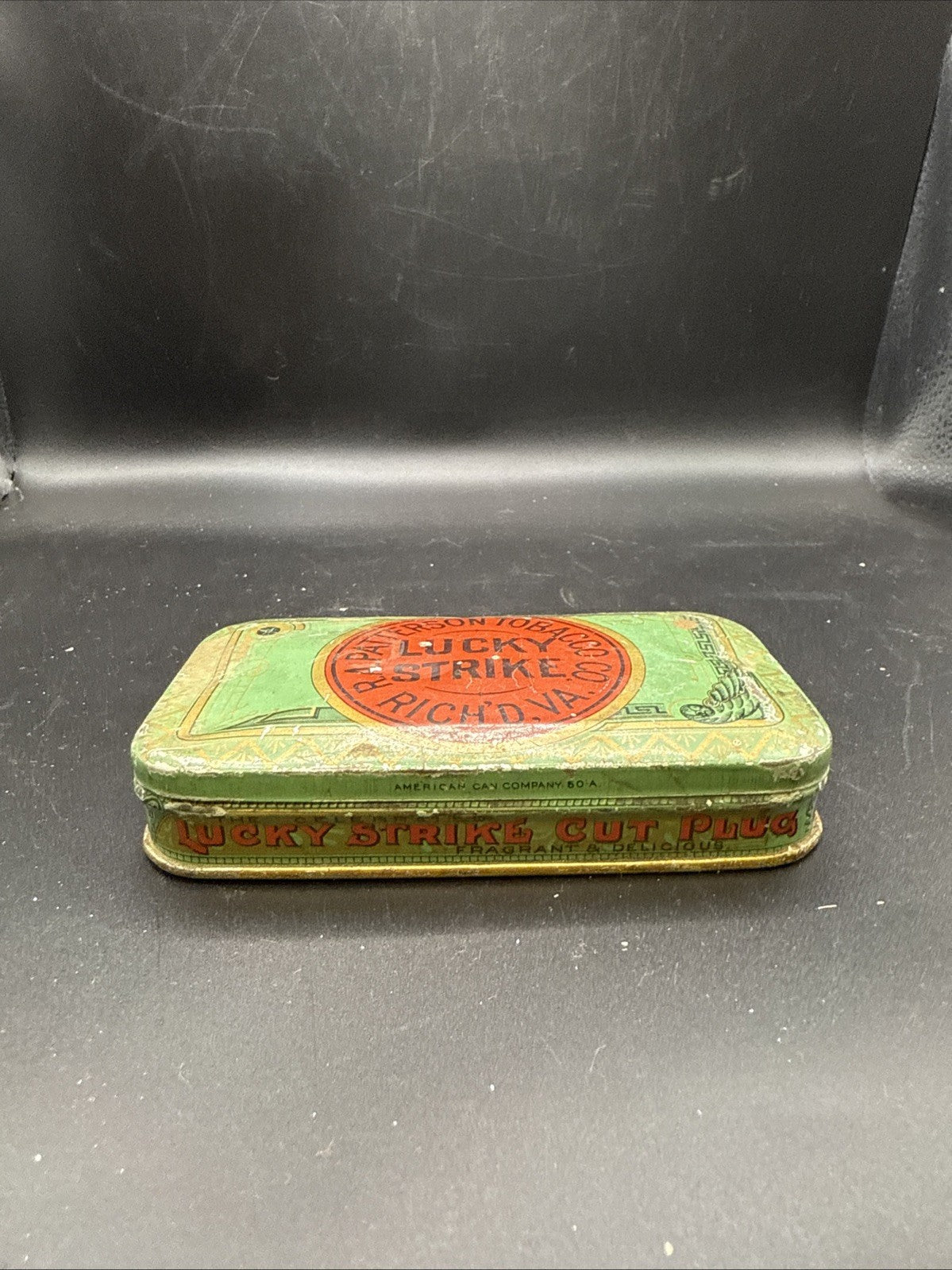 Vintage 1920s Lucky Strike Cigarette Tin Box R A Patterson Tobacco Co