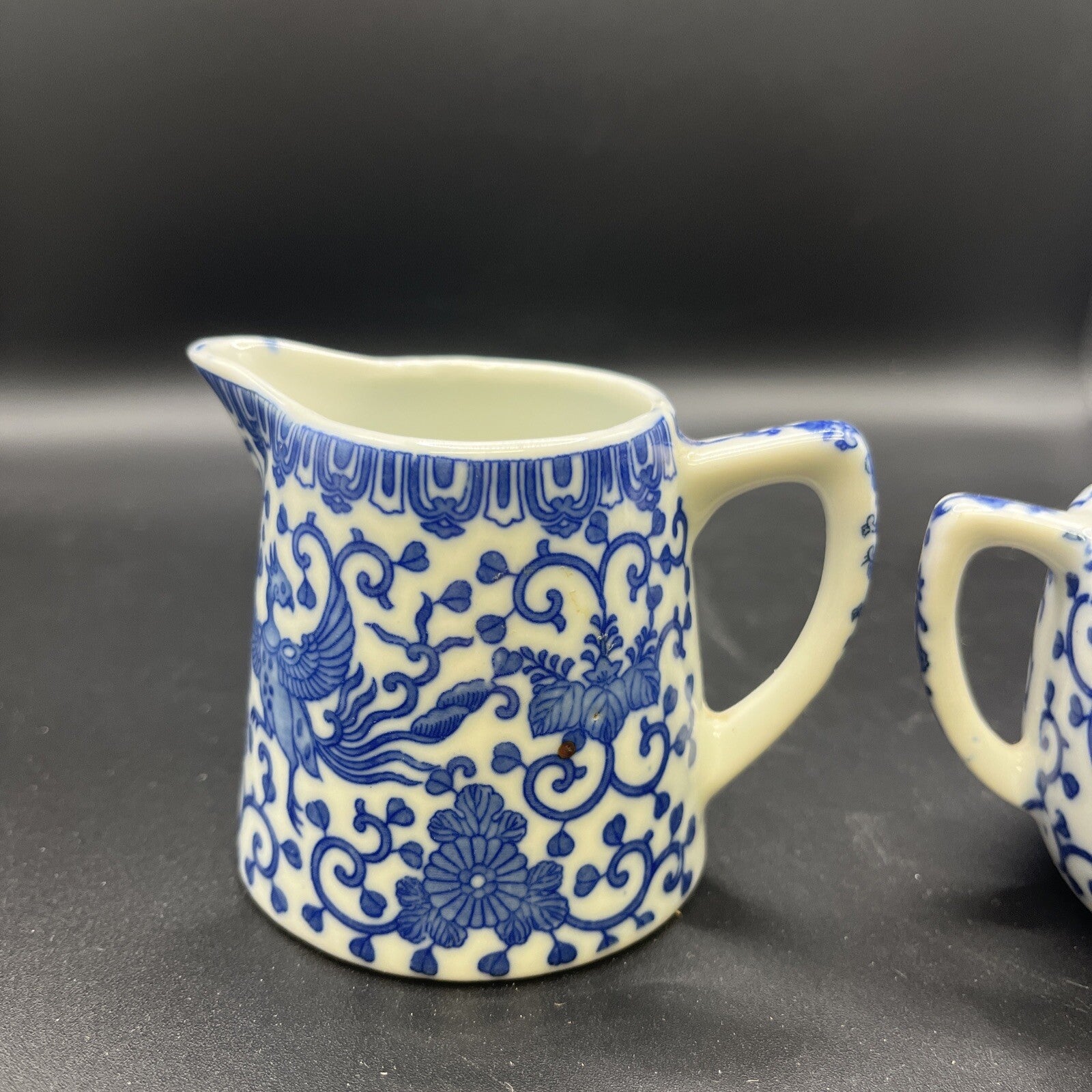 Vintage Morimura Brothers Noritake Blue Phoenix Flying Cream & Sugar Set