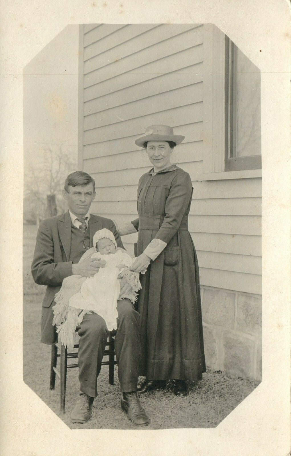 Family with Child Real Photo Postcard