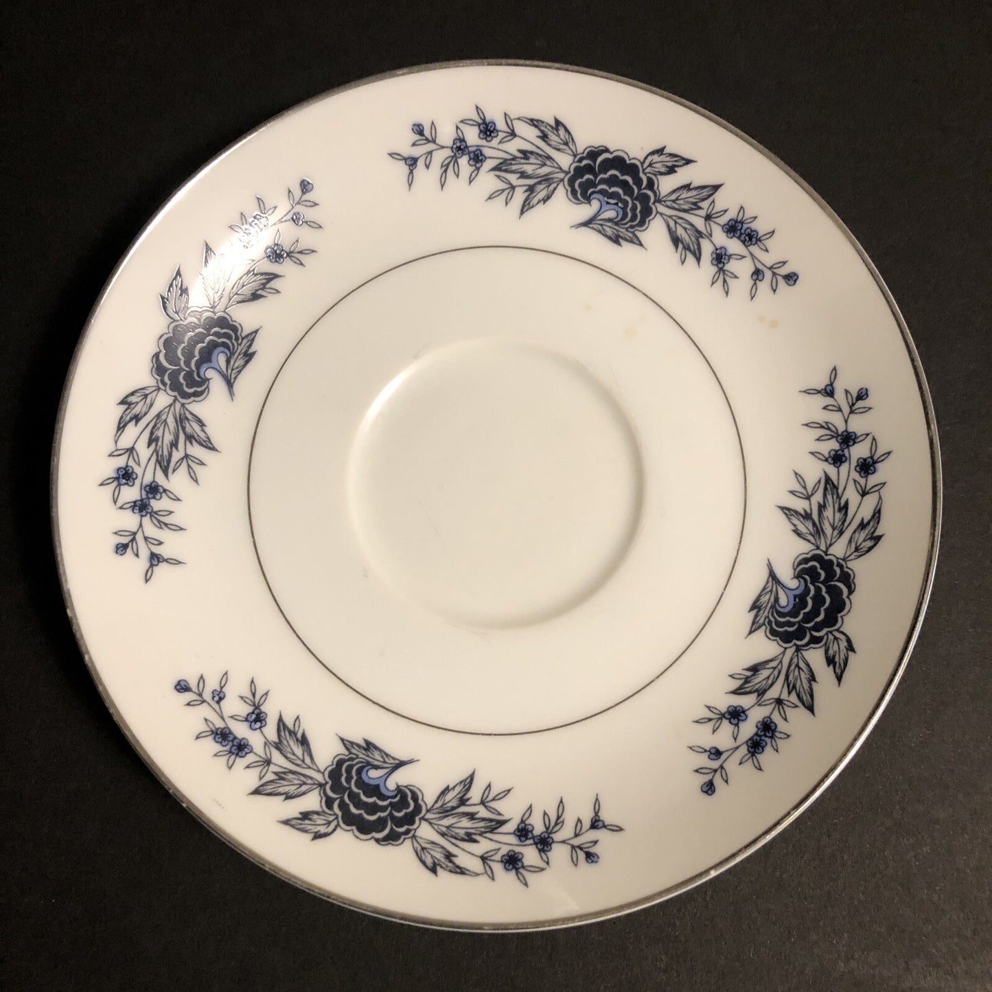 Canton Blue and White Floral Design Saucer 3558 Fine China Japan