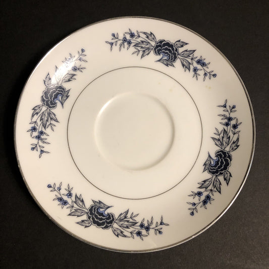 Canton Blue and White Floral Design Saucer 3558 Fine China Japan