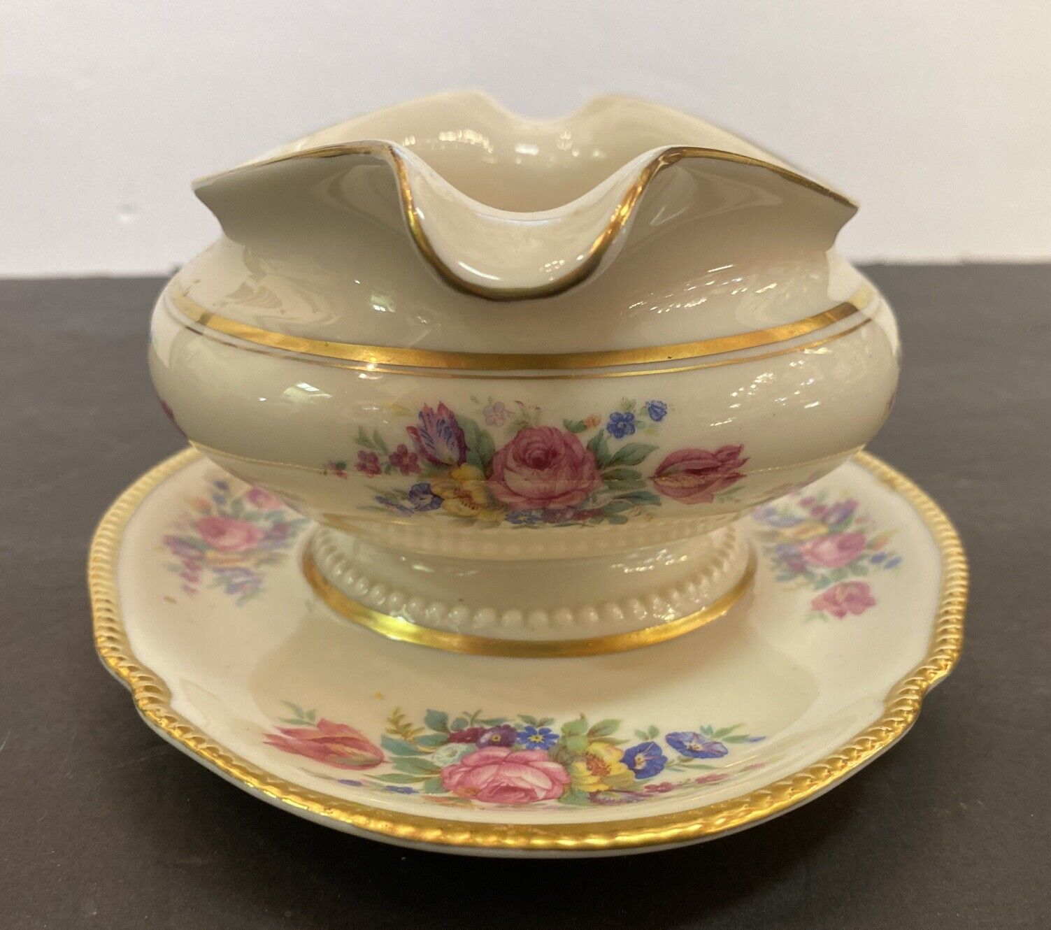 Vintage Castleton China - Castleton Rose  Gravy Bowl Boat Dish Dishes