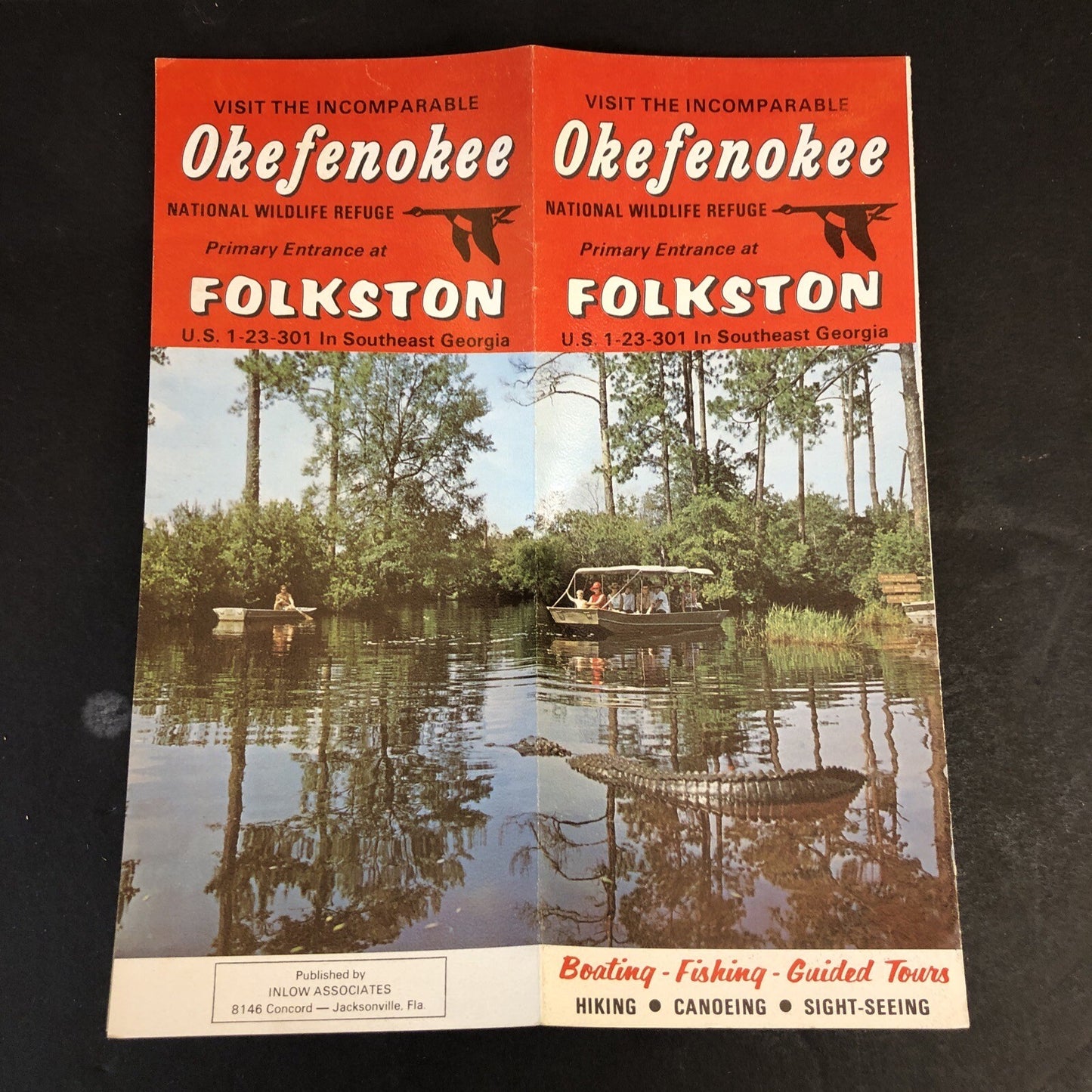 Okefenokee National Wildlife Refuge Travel Brochure Folkston Georgia 4 Fold