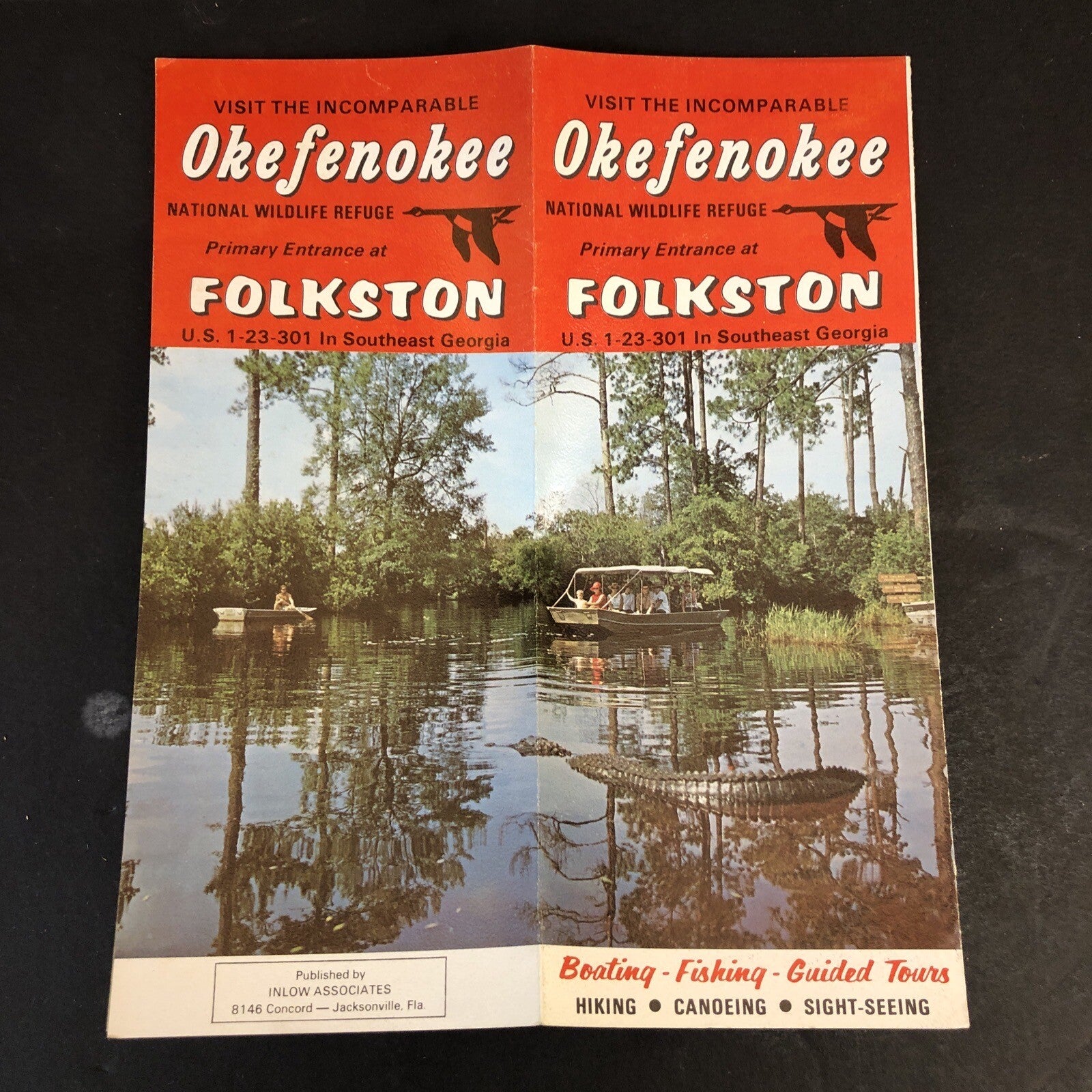 Okefenokee National Wildlife Refuge Travel Brochure Folkston Georgia 4 Fold