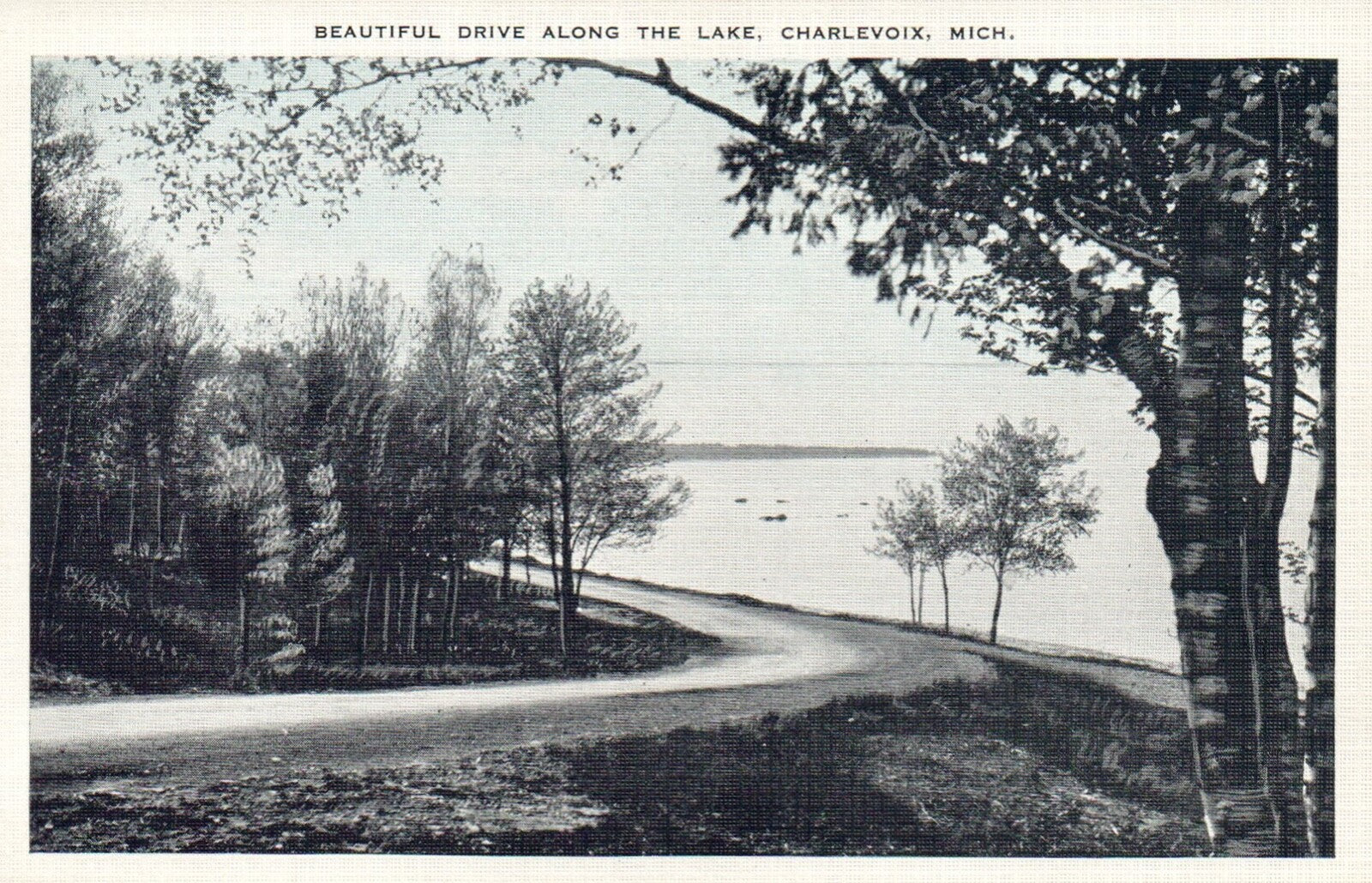 Beautiful Drive Along the Lake in Charlevoix Michigan MI Postcard