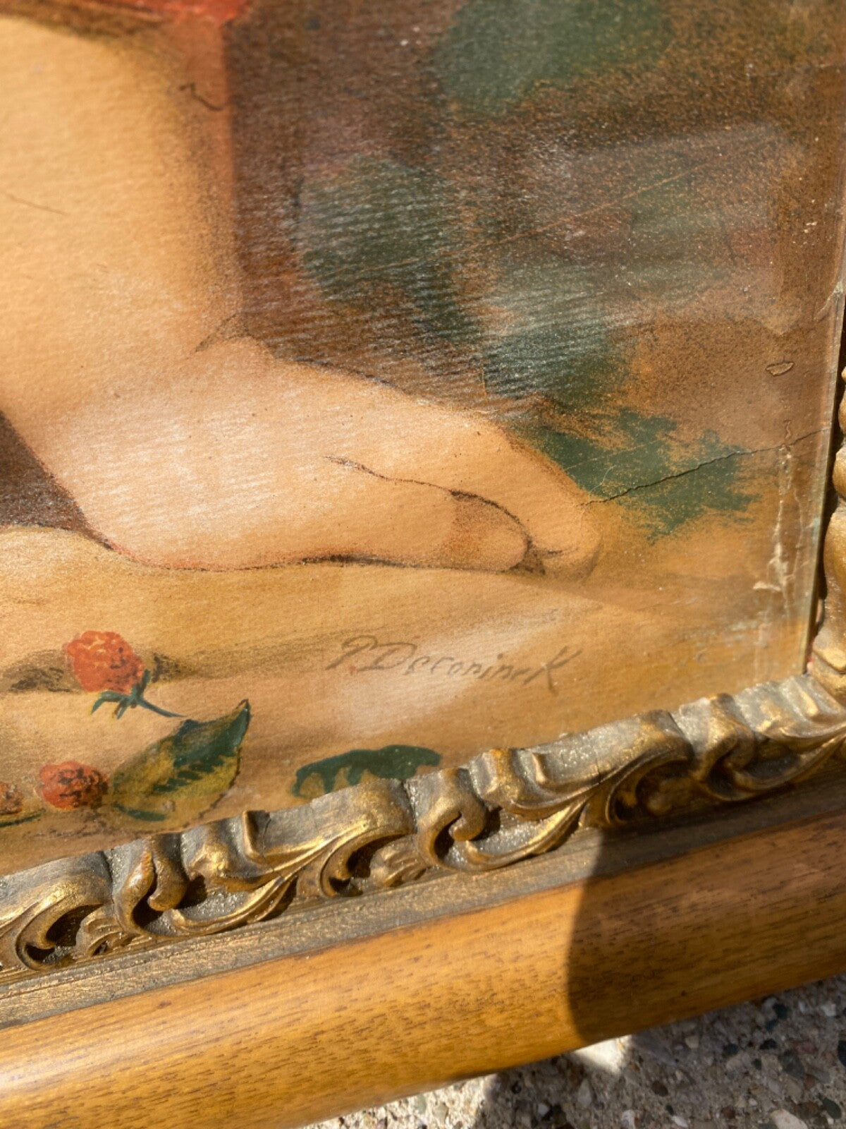 PIERRE DE CONINCK  "The Strawberry Girl" Signed  24 X 20" Wood Frame