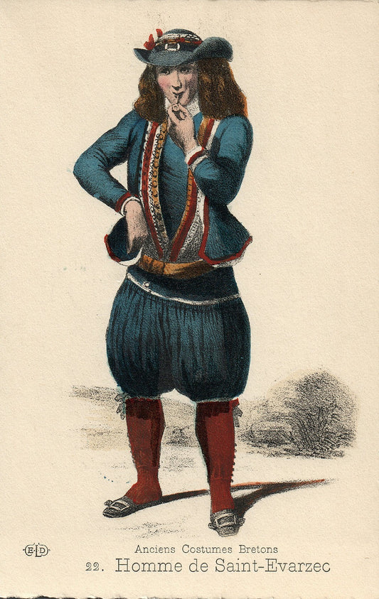 22 Homme de Saint Evarzec Anciens Costumes Bretons French France Folklore