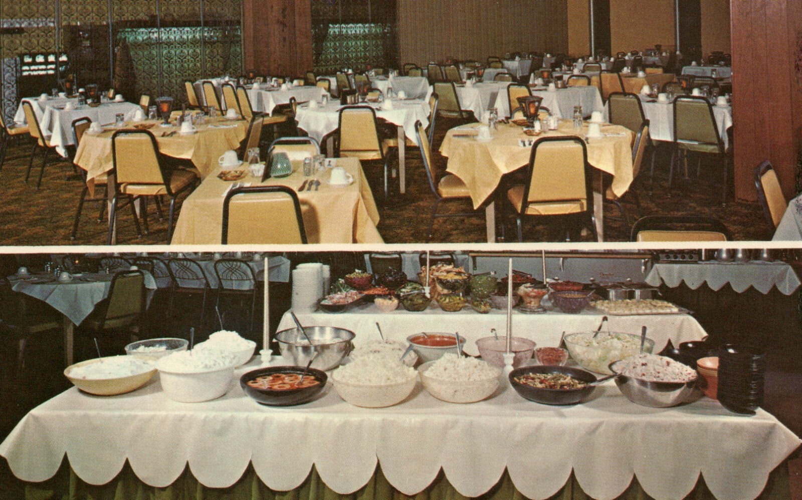 Interior Maxfields Restaurant Wyman MI Mich Michigan Postcard 