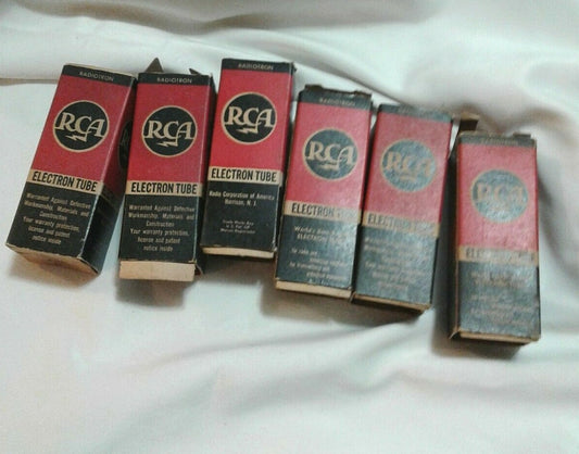 Vintage Lot of 6 RCA Electron Tube Bulbs 6H6 6k6 for Radio Television Receivers