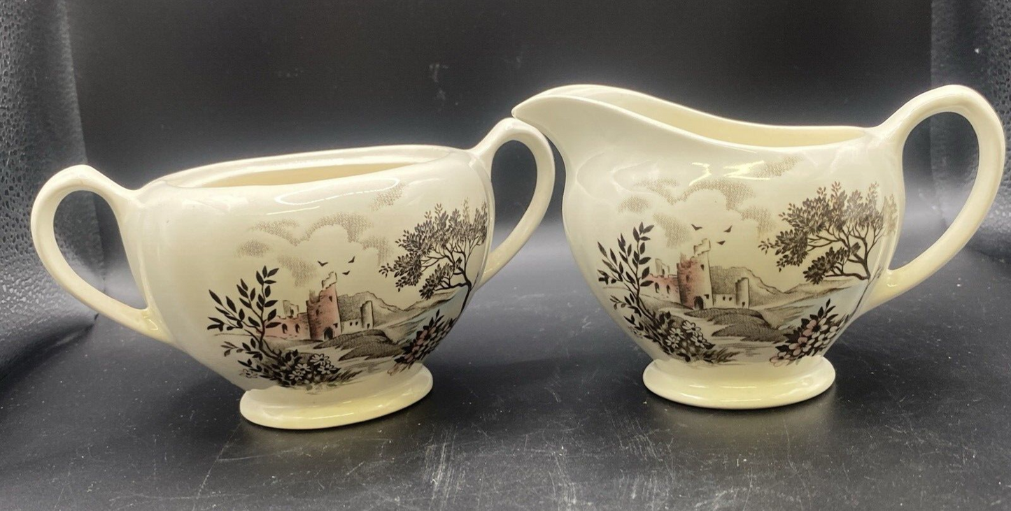 English Staffordshire J & G Meakin Stratford-On-Avon Cream & Sugar