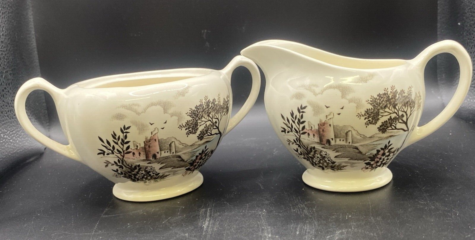 English Staffordshire J & G Meakin Stratford-On-Avon Cream & Sugar