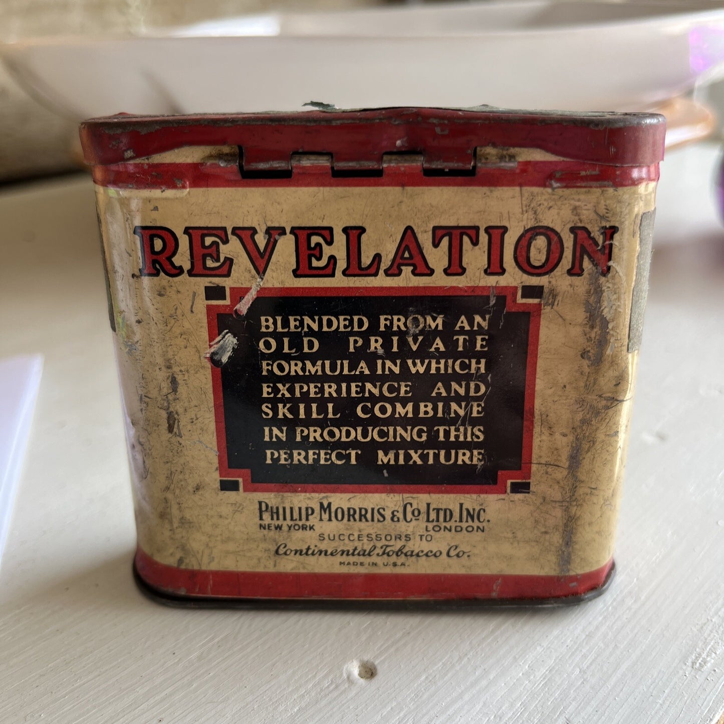 Antique Continental Tobacco Co. REVELATION Smoking Mixture Tobacco Tin