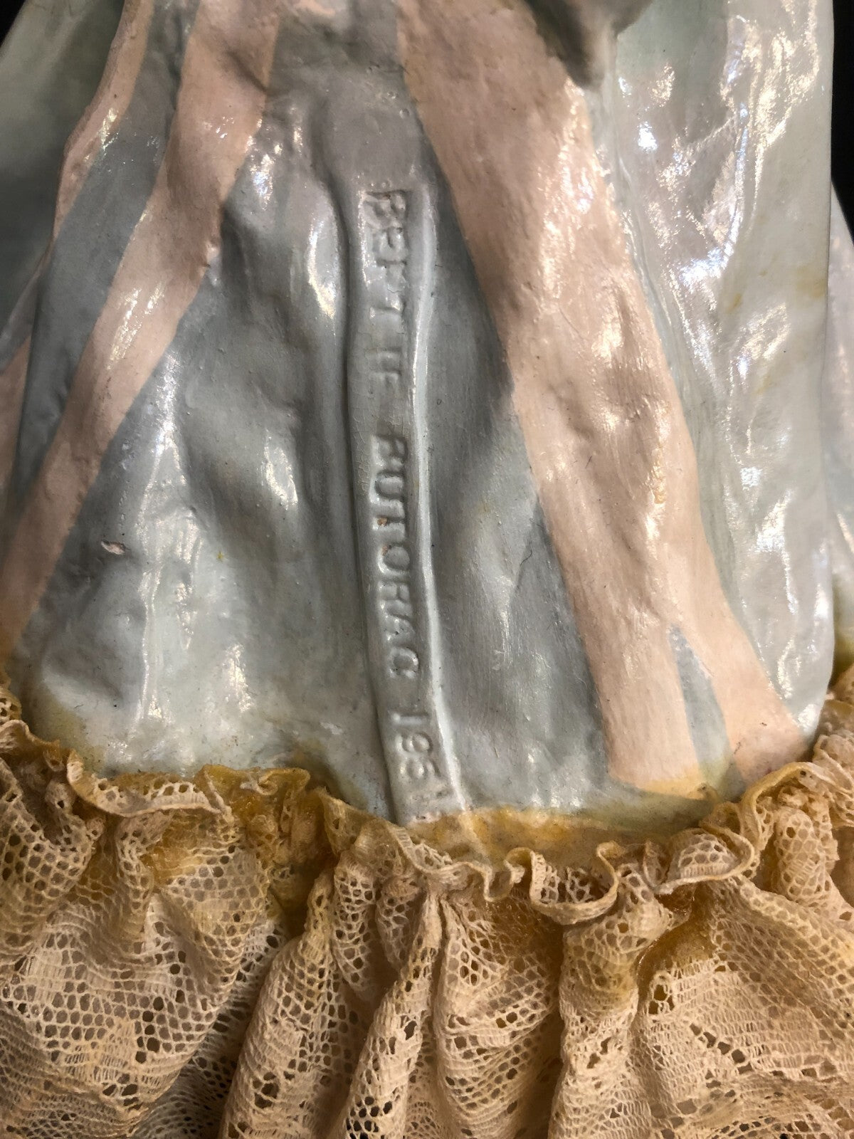 Vintage 1951 Bertie Butorac Chalkware Woman Figurine