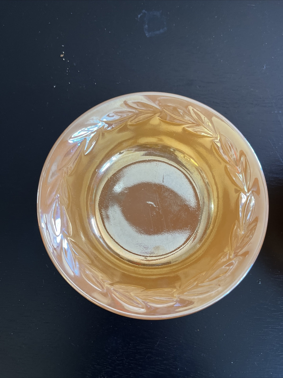 Fire King Peach Lustre Fruit Berry Bowl Laurel Leaf Anchor Hocking EUC (2)