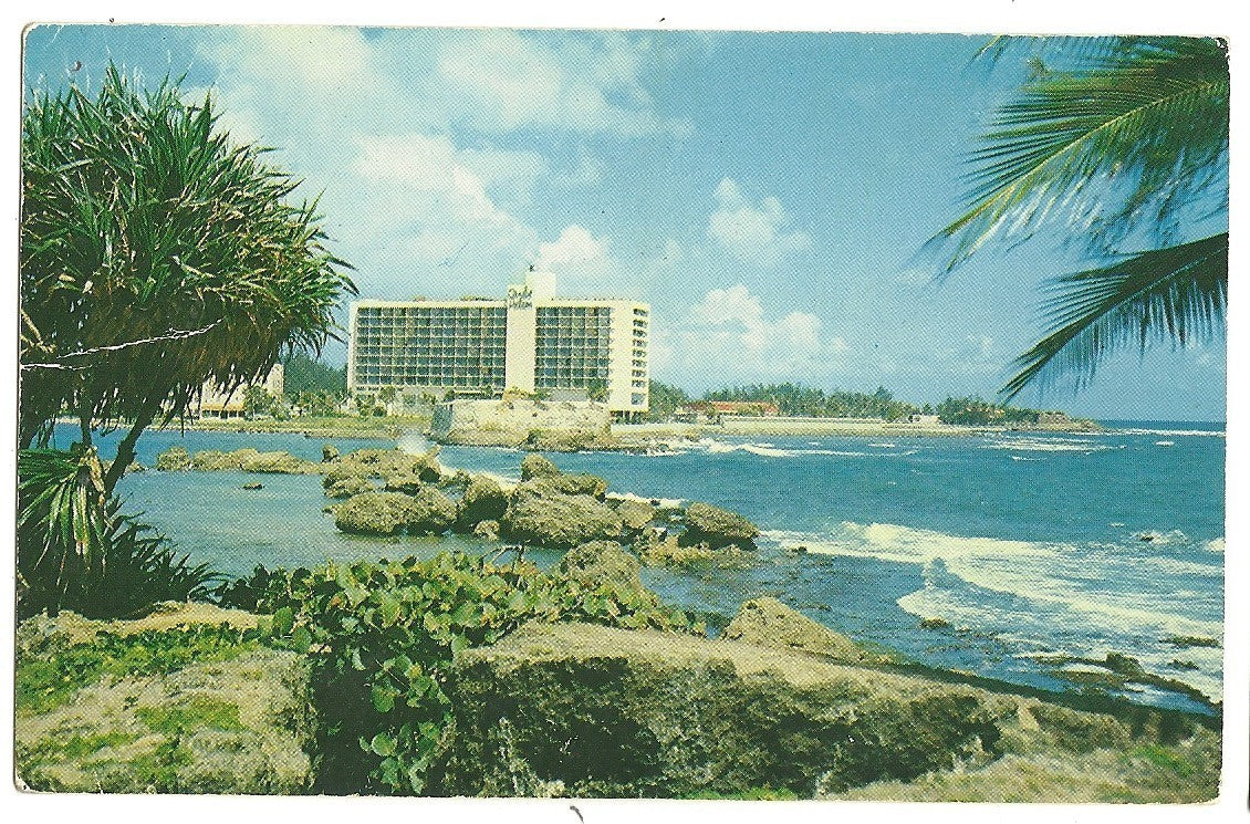 1959 Caribe Hilton Hotel San Juan Puerto Rico Hotel Motel Postcard