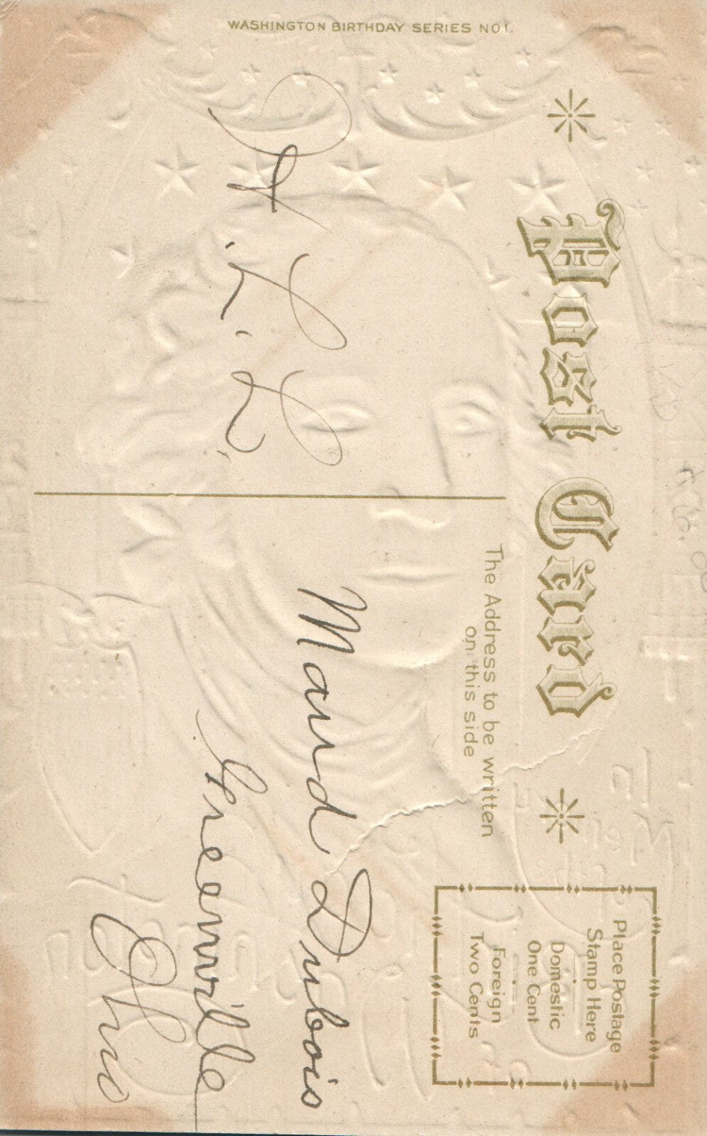 Nash Series No 1 George Washington Birthday Remembrance Patriotic Postcard