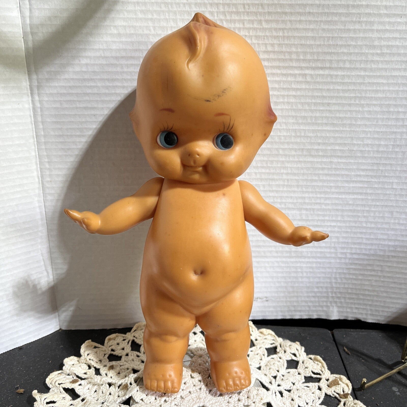Kewpie Doll Jointed Arms Squeaky Rubber Toy 12” Vintage Retro
