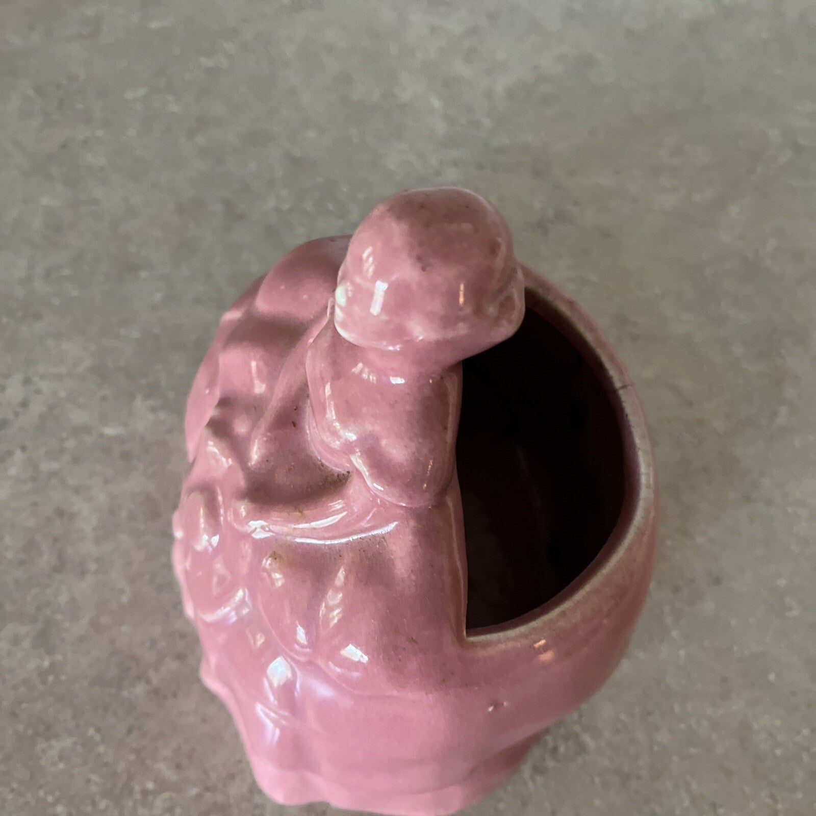 Vtg Southern Belle Planter Girl Cotillian Ruffles Rose Pink Lady Vase 5.5"