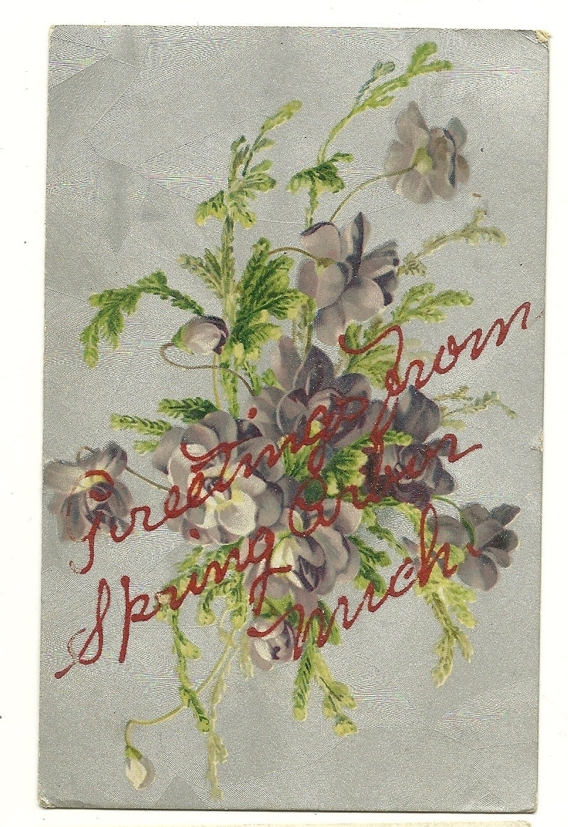 Spring Arbor MI Michigan Mich Flower Greetings Postcard