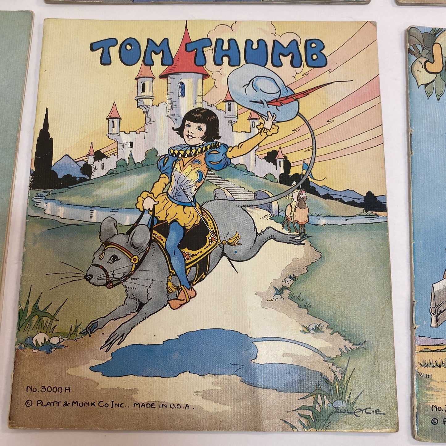 My Own Fairy Tale Library 8 LINENLIKE Books In A Box~Platt & Munk~No  3000~1939