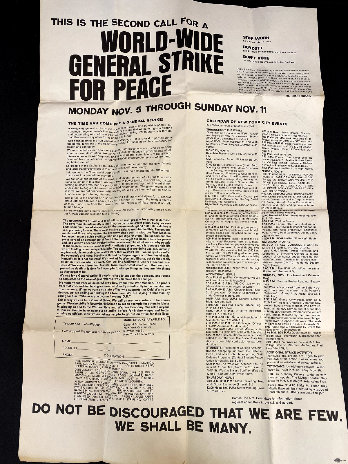 1962 Nuclear Weapons Test Ban Pamphlet No Nukes Strike For Peace 60s Peace
